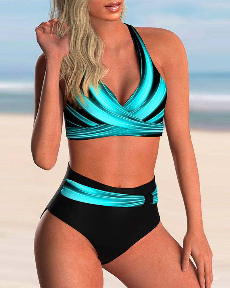 Liliana | Bikini Set with Cross Neckline and Print