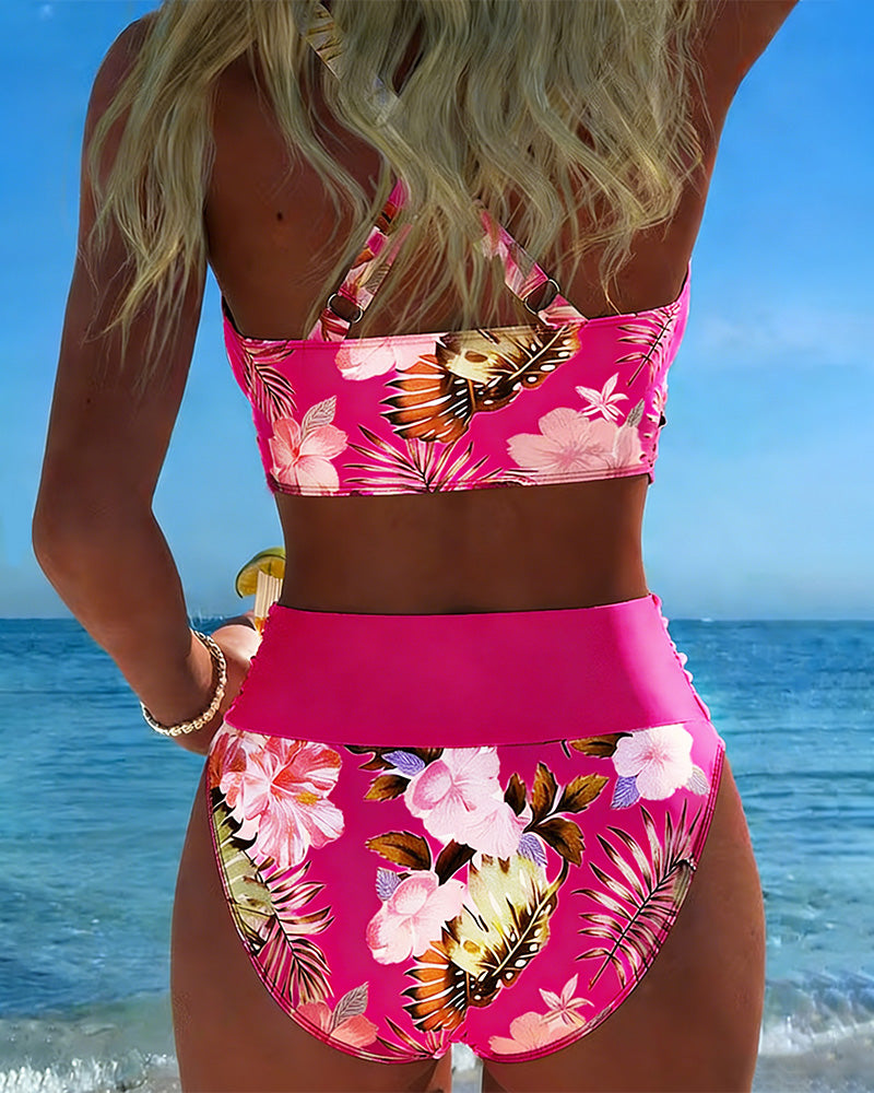 Belen | Bikini Contrasting Floral Print and Opening