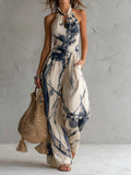 Lina | Ink Wash Print Wide Leg Jumpsuit