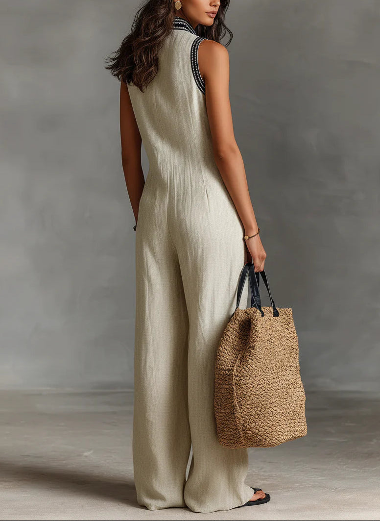 Lila | Stand-Up Collar Jumpsuit