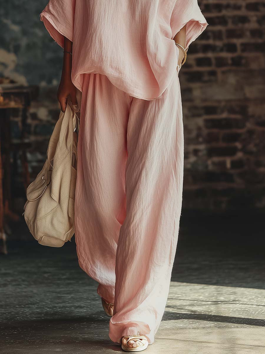 Samantha | V-Neck Shirt and Trousers Set