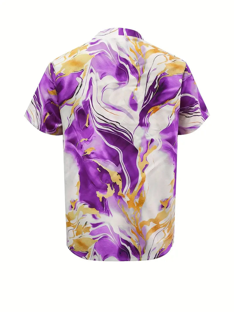 Mildred | Marble Print Short Sleeve Shirt