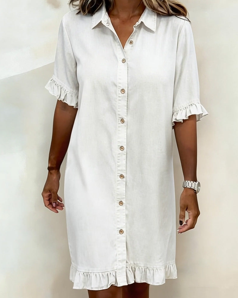 Vanessa | Comfortable Denim Dress with Flattering Ruching