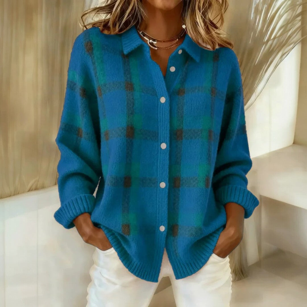 Janette | Checkered Knit Sweater