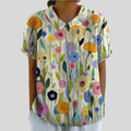 Solène | Graphic Floral Blouse