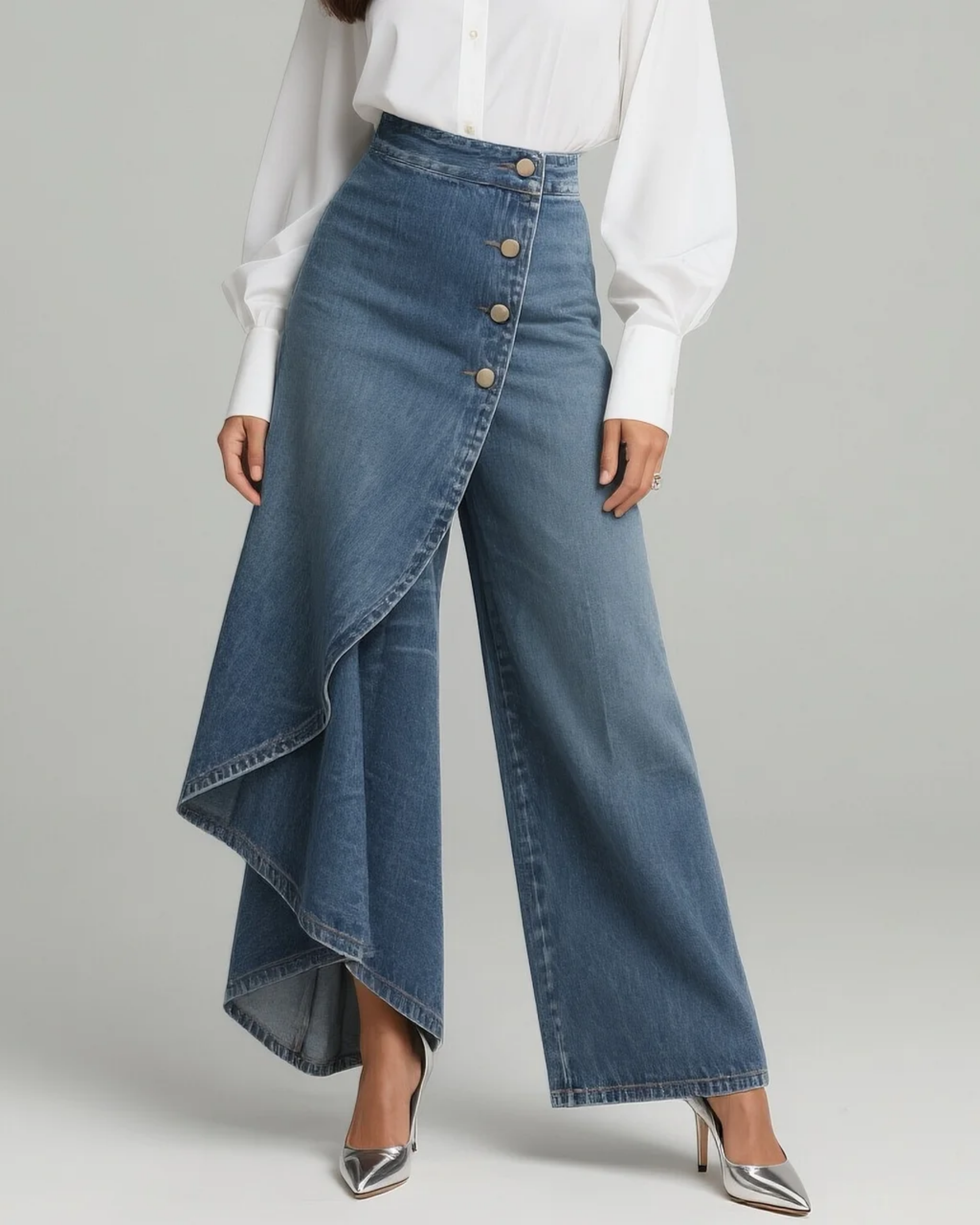 Audrey | Tie-Waist Denim Pants