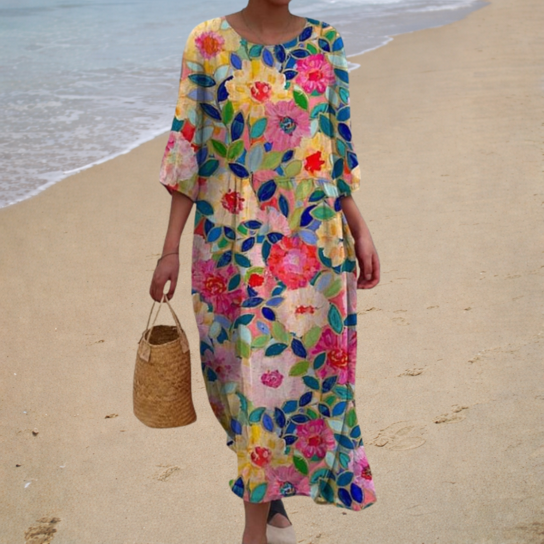 Aurélie | Bright Floral Maxi Dress
