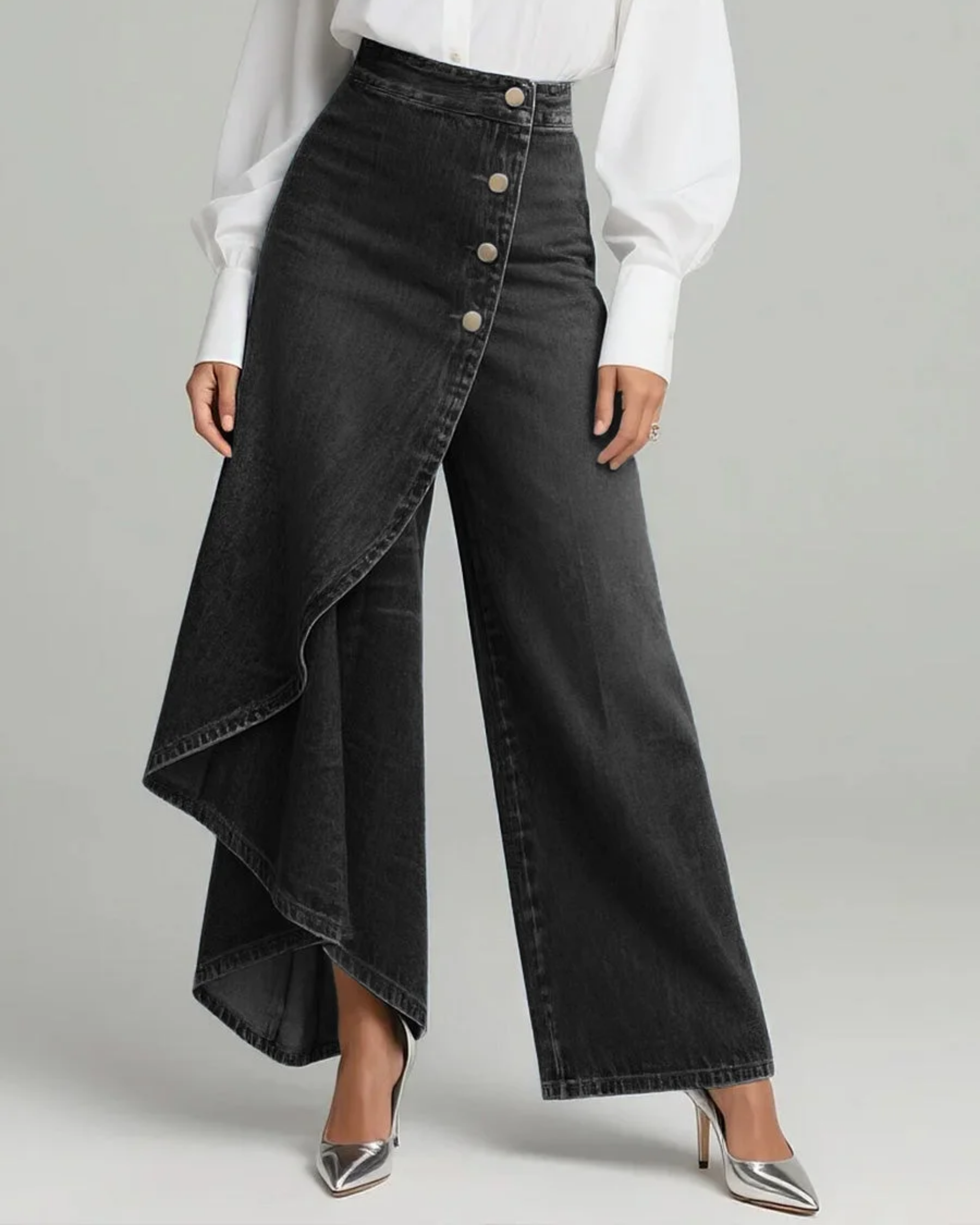 Audrey | Tie-Waist Denim Pants