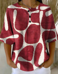 Women's Retro Multicolor Gradient Patchwork Abstraction Patterns Art Print Casual Waffle Cotton Shirt