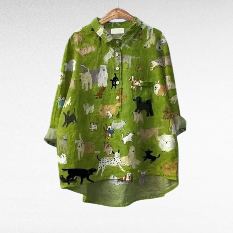 Cécile | Playful Animal Blouse