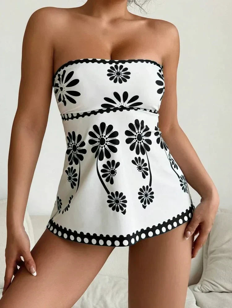 Margarita | Tankini Set with Floral Pattern and Tummy Control