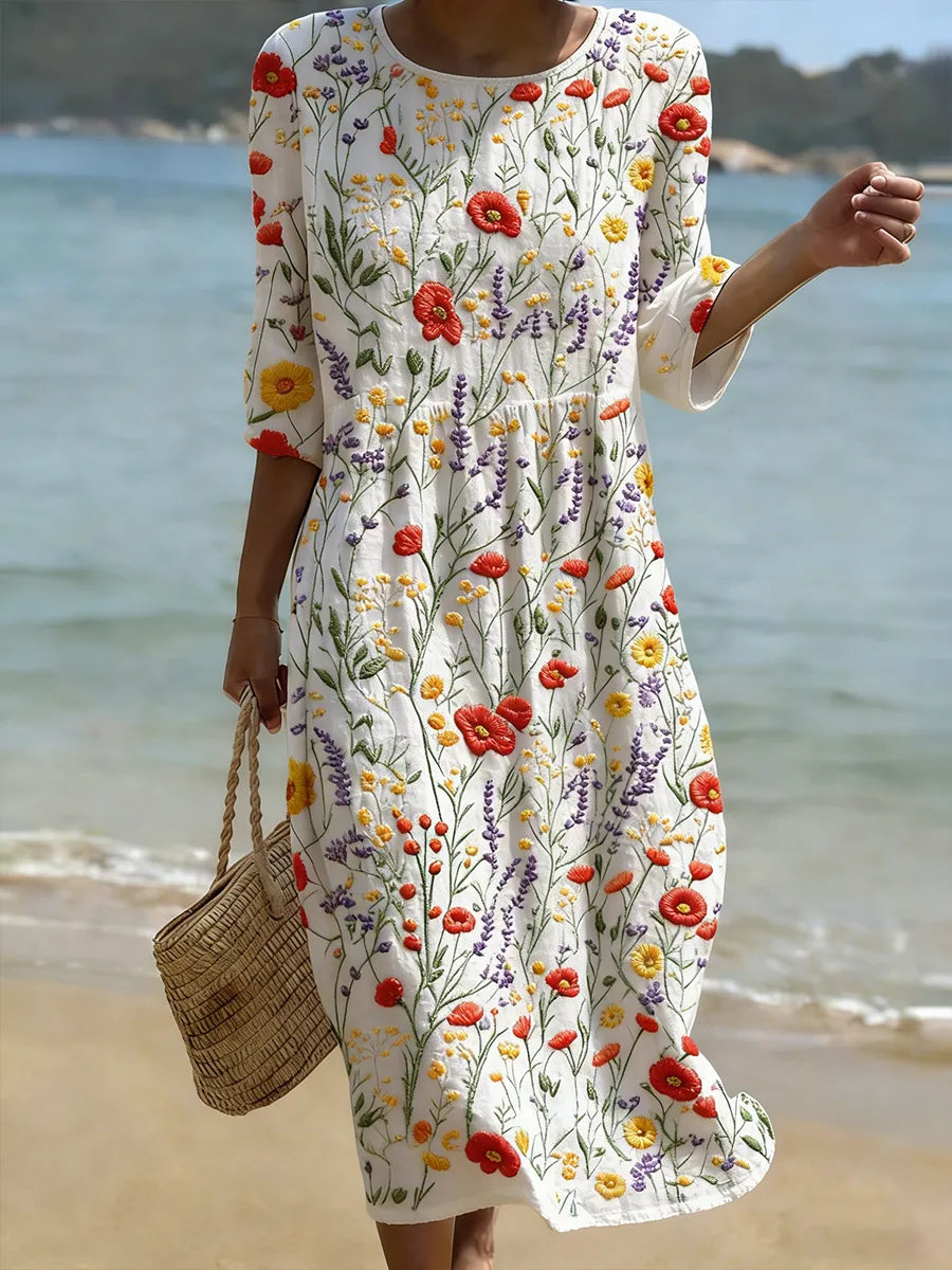 Mylene | Casual women's dress with floral print