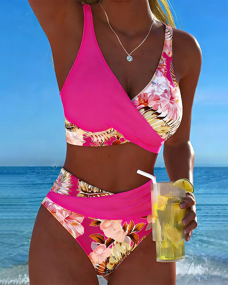 Belen | Bikini Contrasting Floral Print and Opening