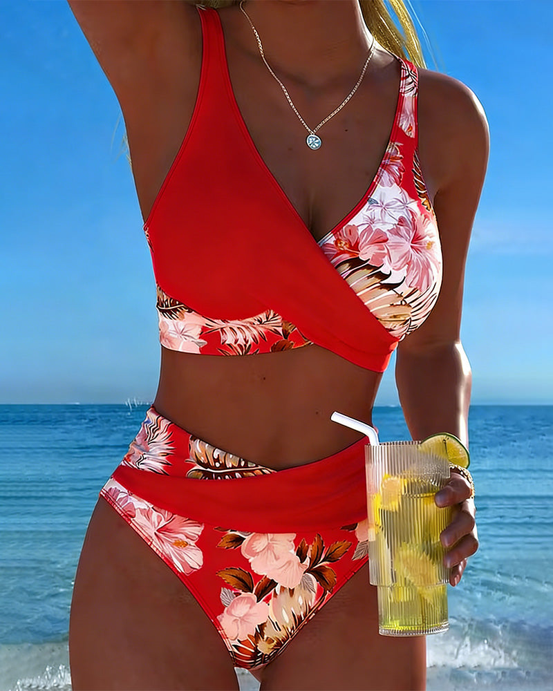 Belen | Bikini Contrasting Floral Print and Opening