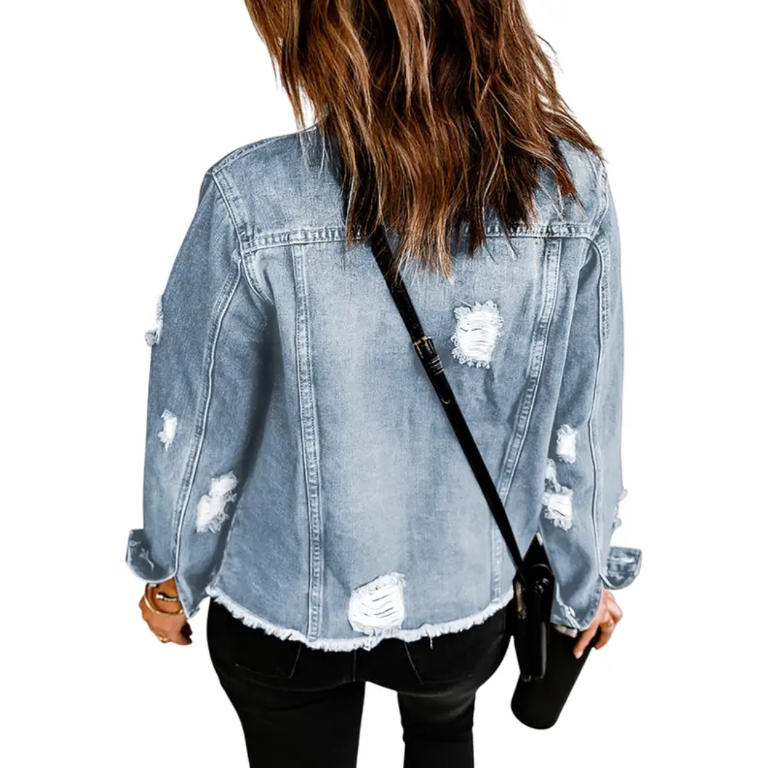 Dorina | Distressed Boyfriend Denim Jacket