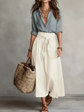 Elmara  | Elegant Two-Piece Set With Midi Skirt