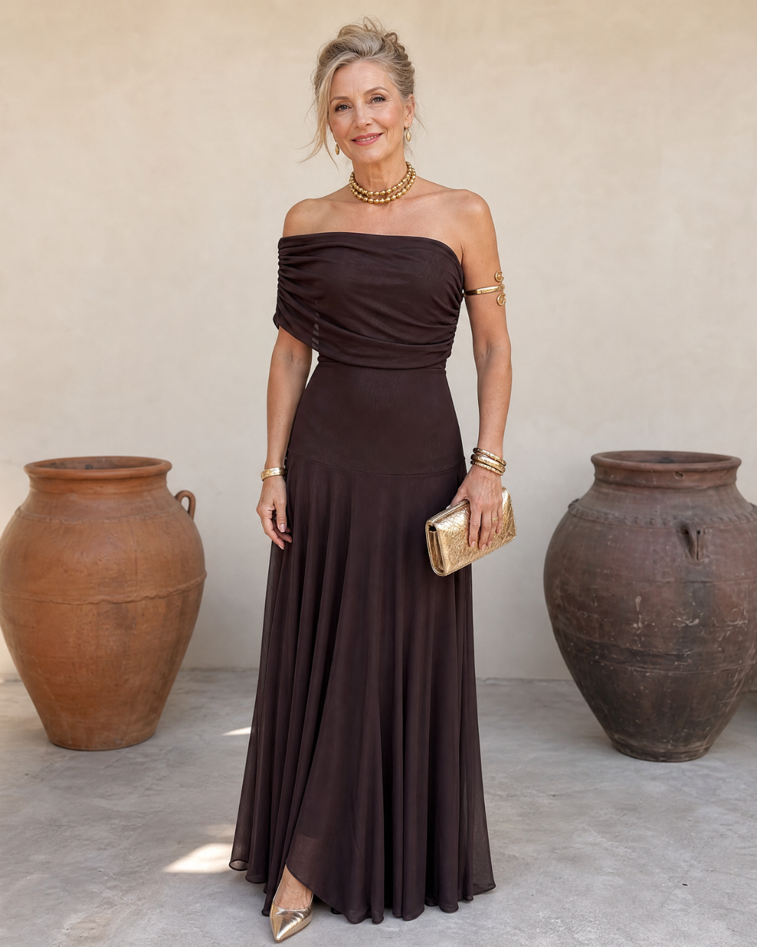 Charlene | Elegant Off-Shoulder Maxi Dress