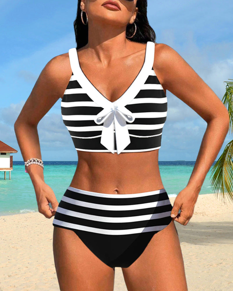 Yani | Striped High-Waisted Bikini