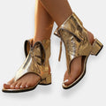 Olliana | Metallic Zip Sandals