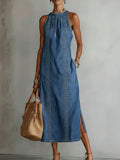 Julia | Retro Lace Denim Dress