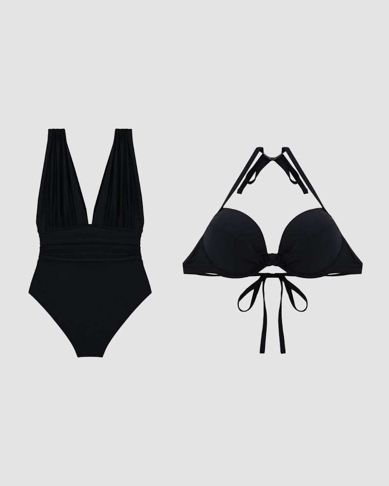 Luxe | Shaping Swimsuit with Deep V-Neck