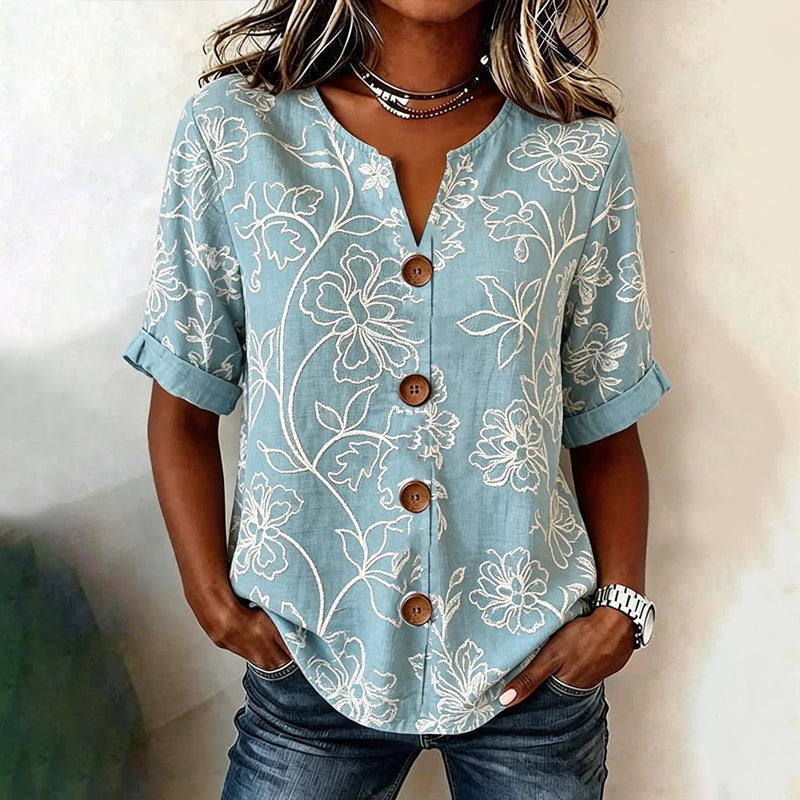 Élise | Vintage Floral Print Blouse