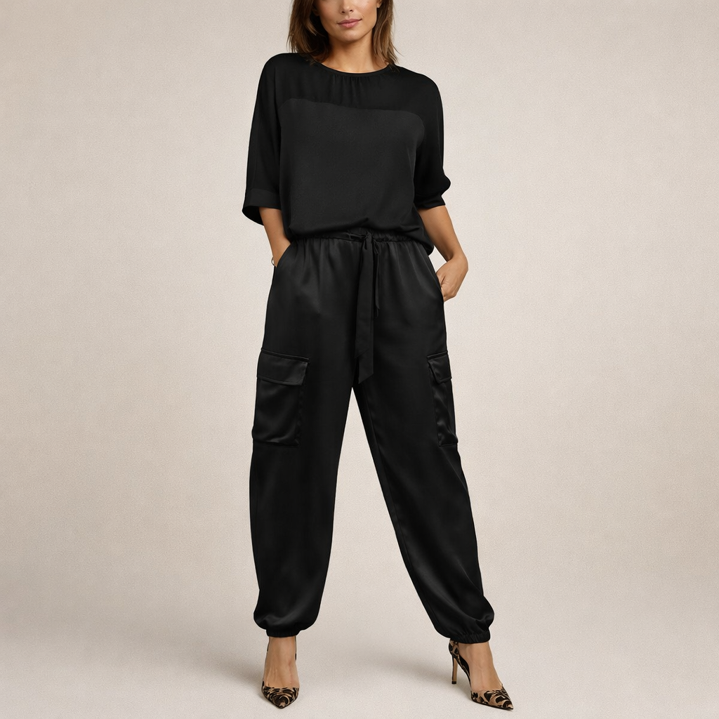 Clara | Casual Satin Cargo Set