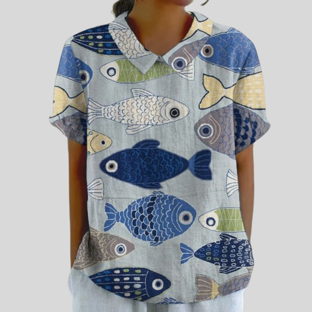 Marianne | Marine Pattern Blouse