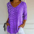 Léna | Vintage Printed Casual V-Neck T-Shirt