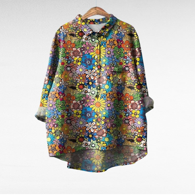 Marjolaine | Retro Floral Blouse