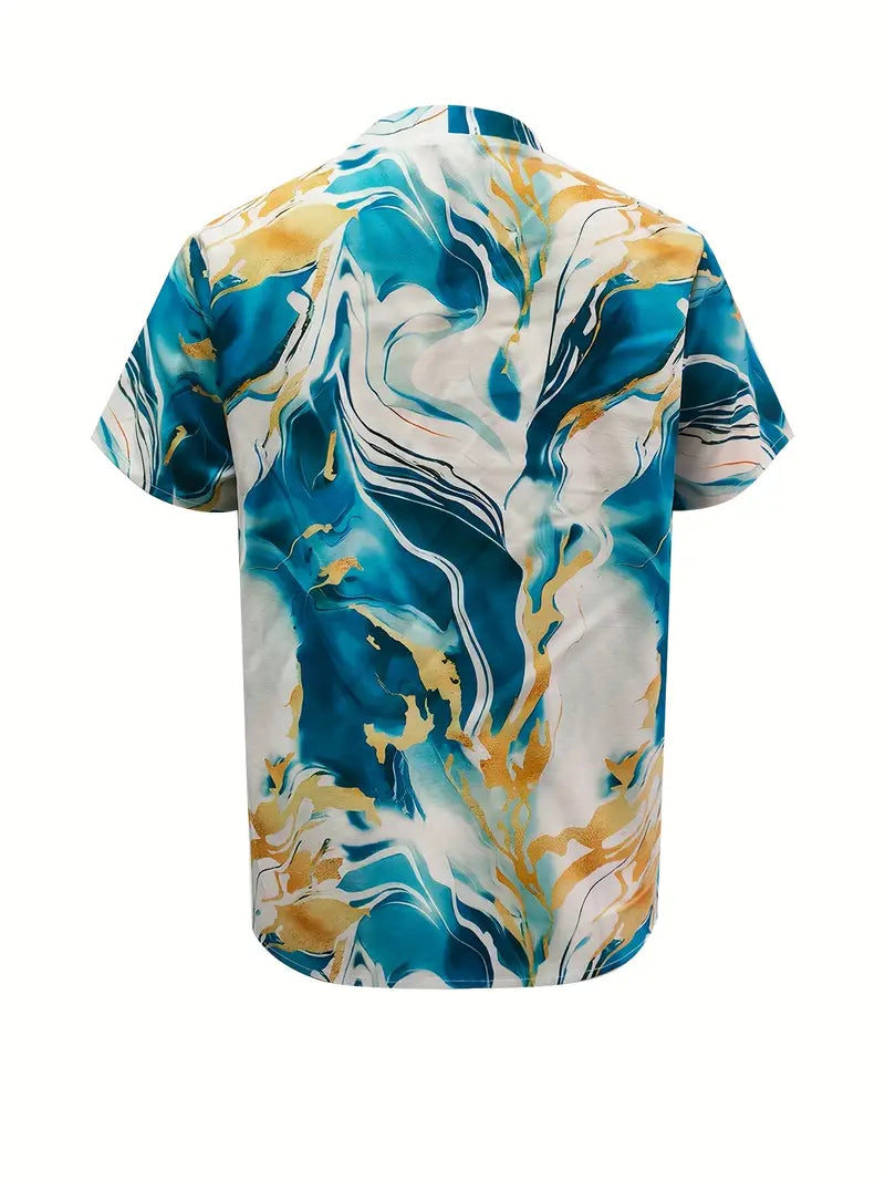 Mildred | Marble Print Short Sleeve Shirt