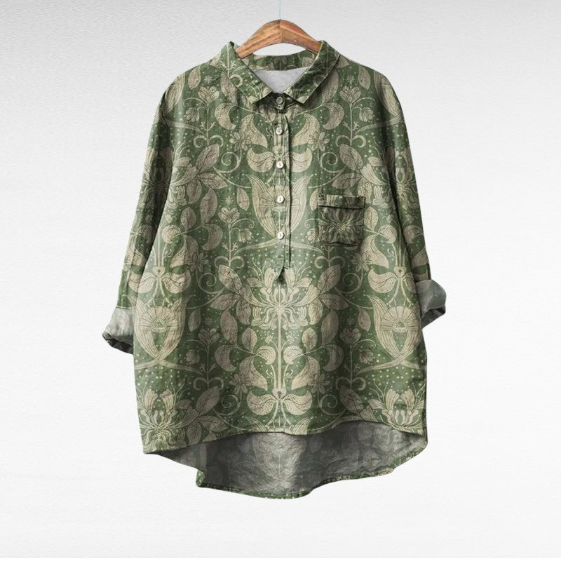 Marjolaine | Retro Floral Blouse
