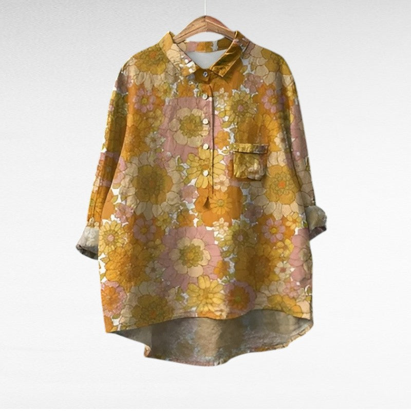 Marjolaine | Retro Floral Blouse