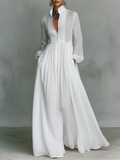 Sienna | Patchwork Linen Maxi Dress Stand Collar