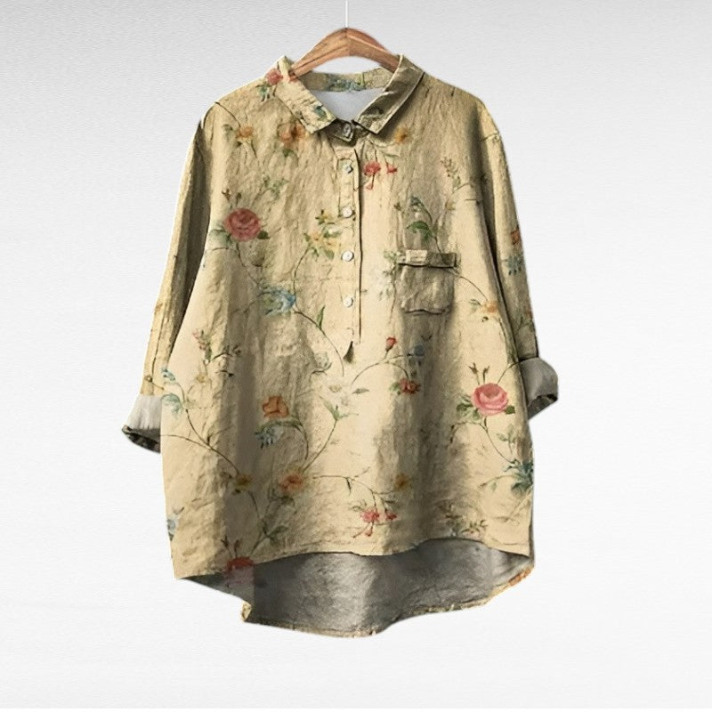 Marjolaine | Retro Floral Blouse