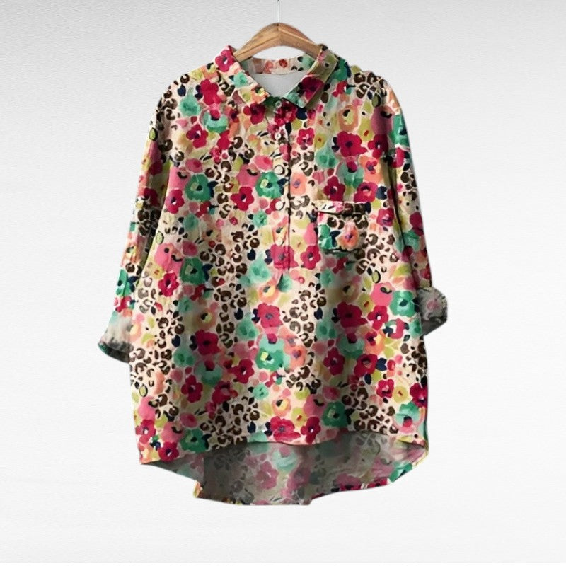 Marjolaine | Retro Floral Blouse