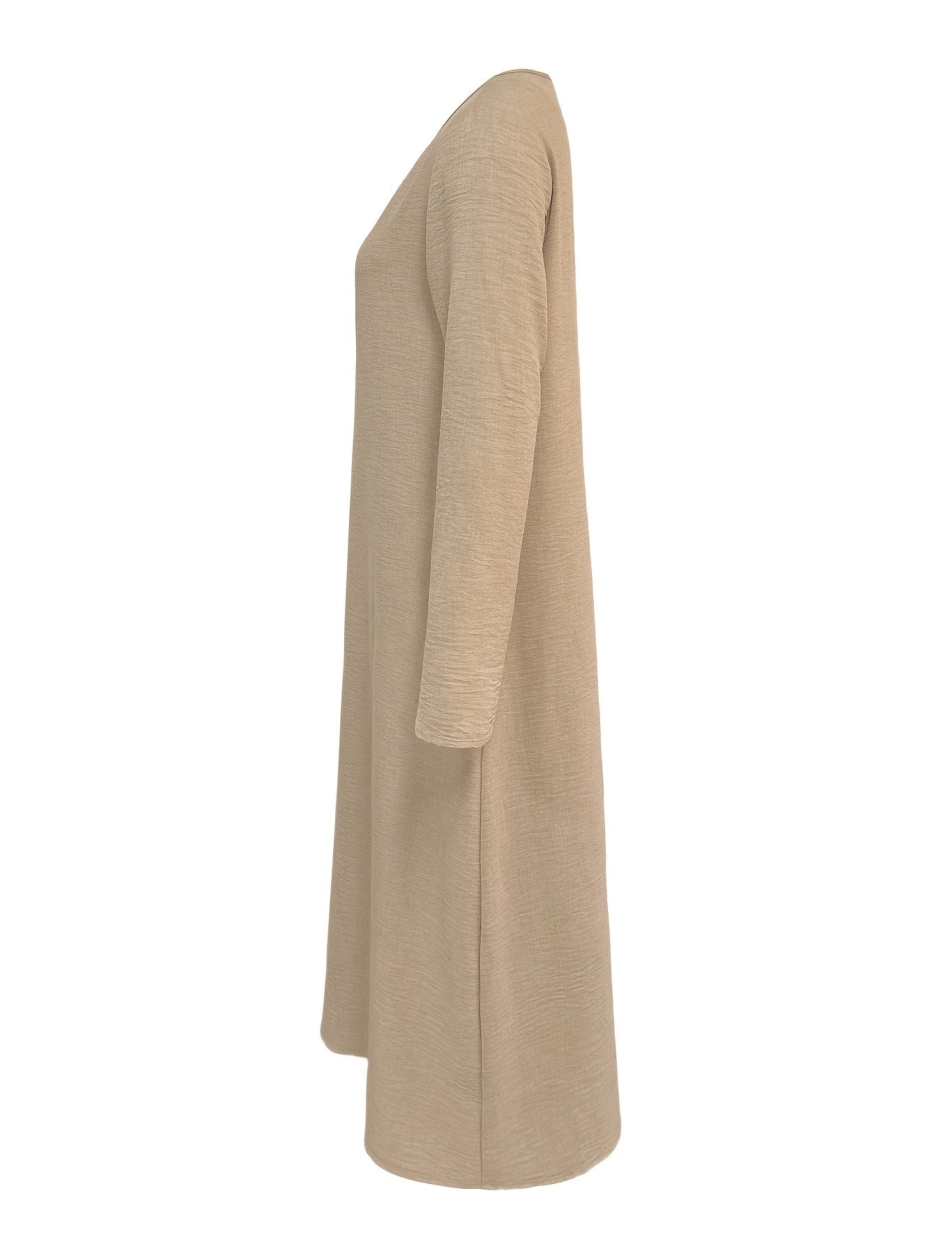 Clarisse | Women's V-neck Long Sleeve Solid Color Casual Loose Dress