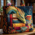 Athena | Handmade Dragon Shoulder Bag with Books and Cups