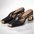 Analyn | Gilded Block Heels