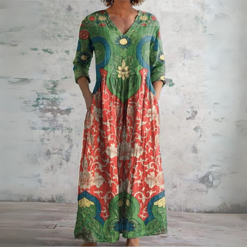Sophia | Vintage Floral Maxi Dress
