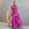 Celestia | Ruffled Halter Maxi Dress