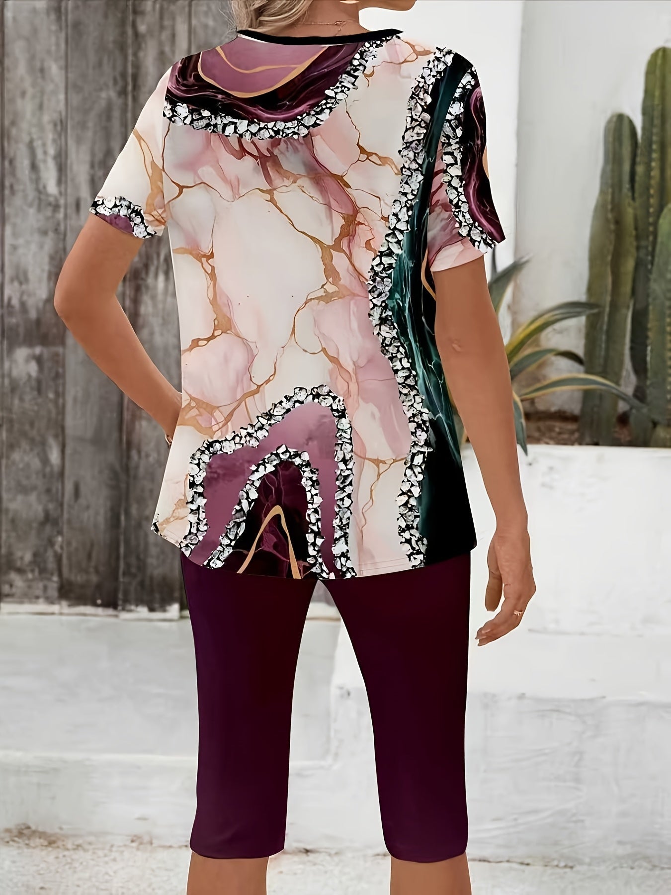 Lucianna | Printed Two-Piece Stretch Set