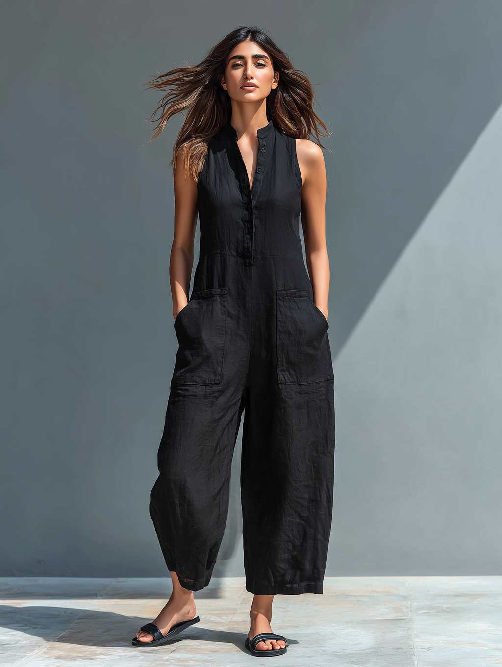 Julia | Sleeveless Linen Jumpsuit