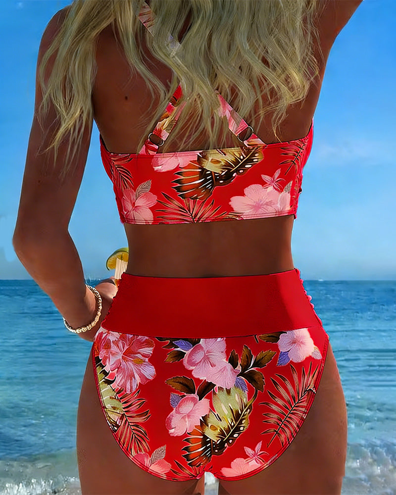 Belen | Bikini Contrasting Floral Print and Opening