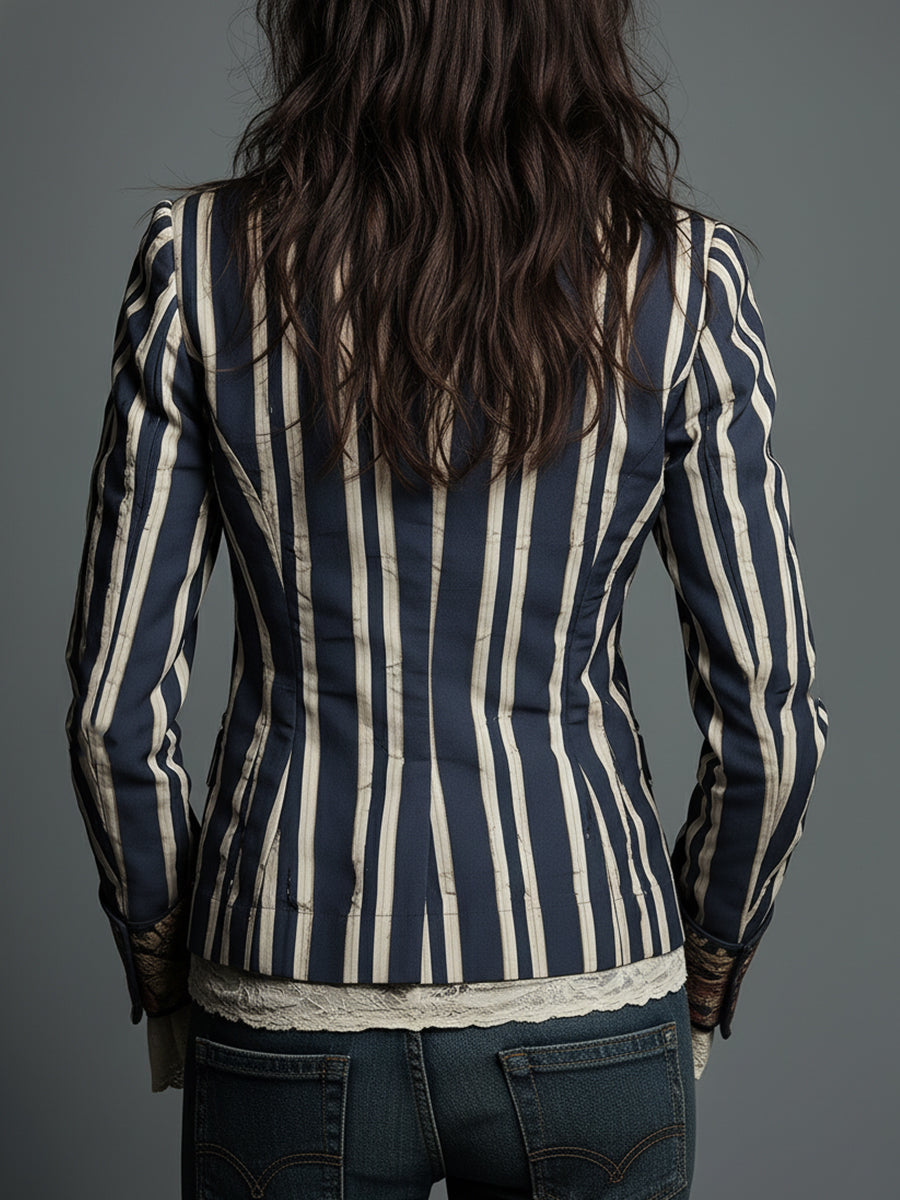 Janice | Bohemian Striped Blazer