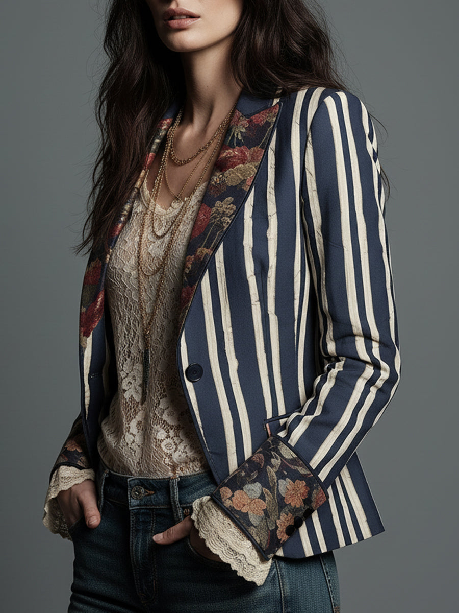 Janice | Bohemian Striped Blazer