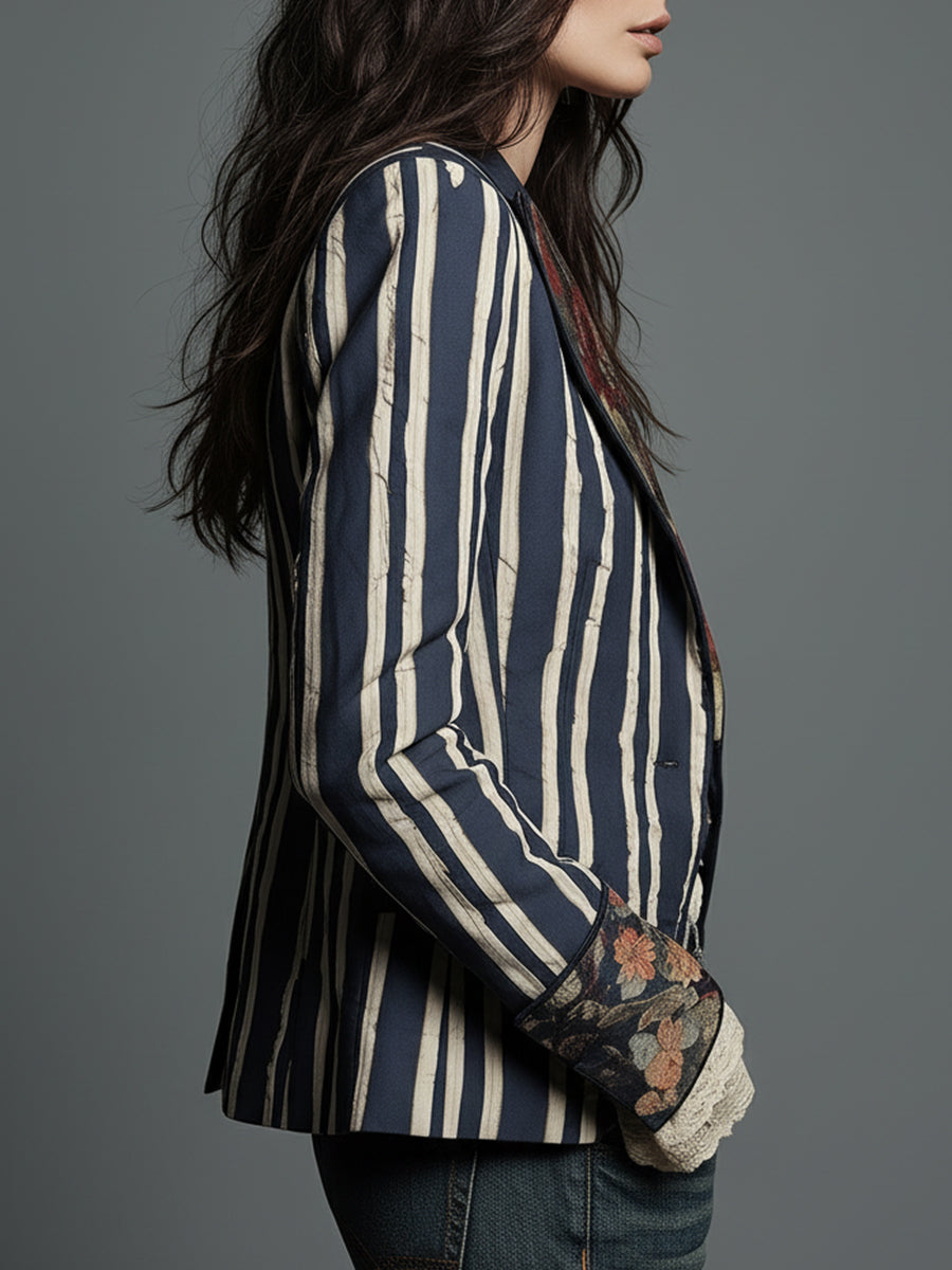 Janice | Bohemian Striped Blazer