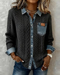 Makayla | Contrast Knit Shirt