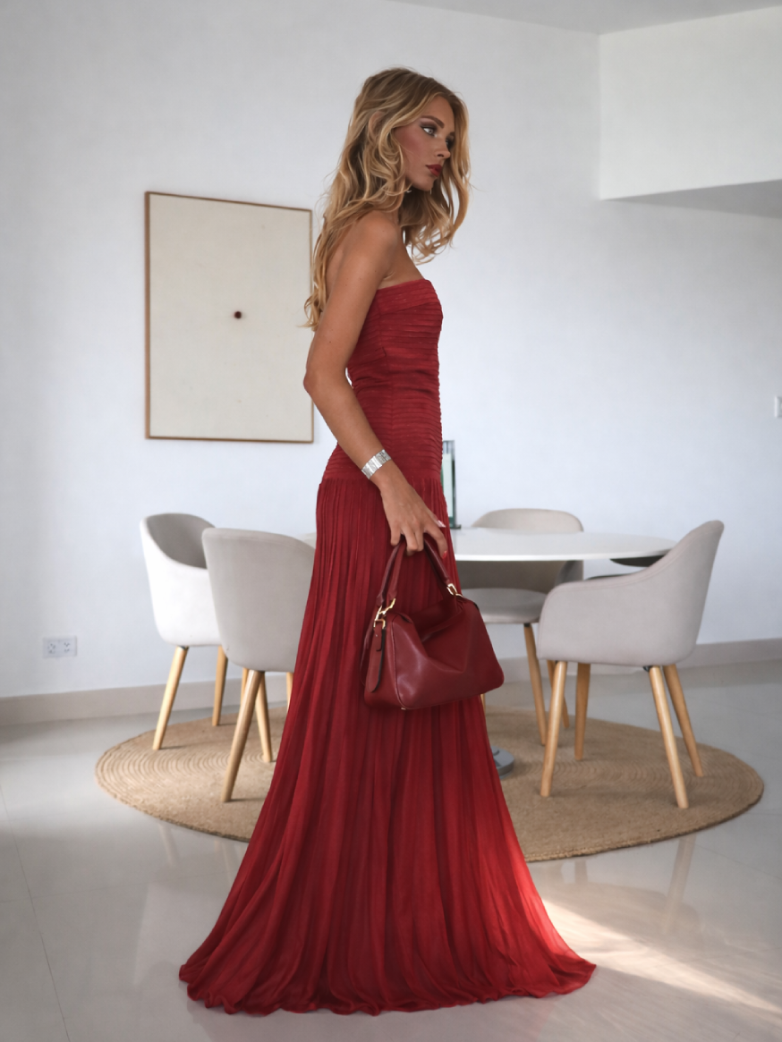Ameline | Long Fitted Dress with Strapless Top