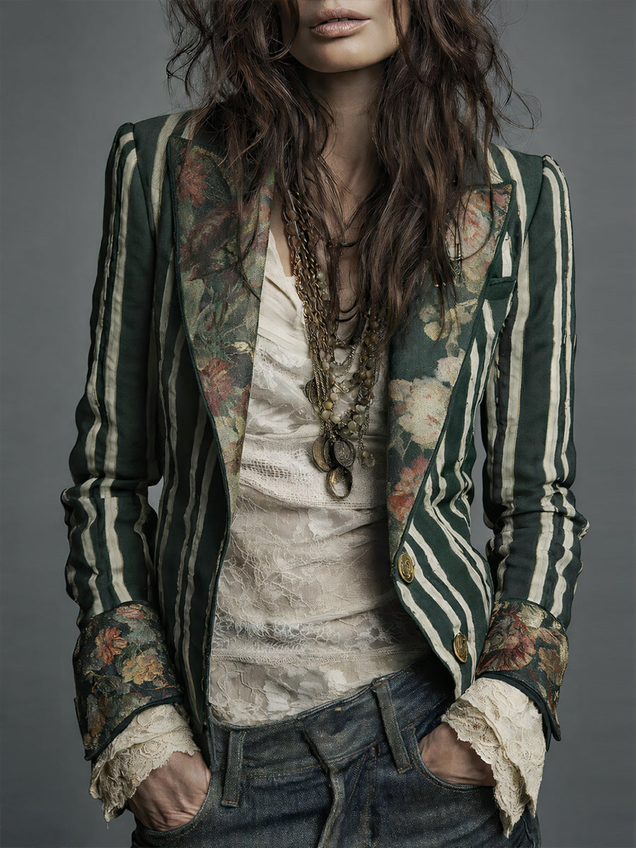Janice | Bohemian Striped Blazer